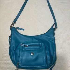 Stone Mountain Teal Genuine Leather Hobo Bag